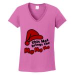 Women's Heavy Cotton 100% Cotton V Neck T Shirt Thumbnail