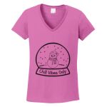 Women's Heavy Cotton 100% Cotton V Neck T Shirt Thumbnail