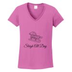 Women's Heavy Cotton 100% Cotton V Neck T Shirt Thumbnail